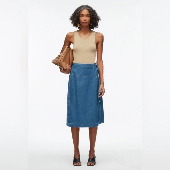 3.1 Phillip lim Chambray Wrap Midi Skirt NWT - Picture 1 of 12